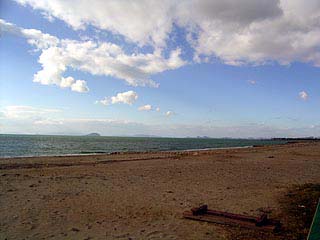 砂浜が広い海岸。